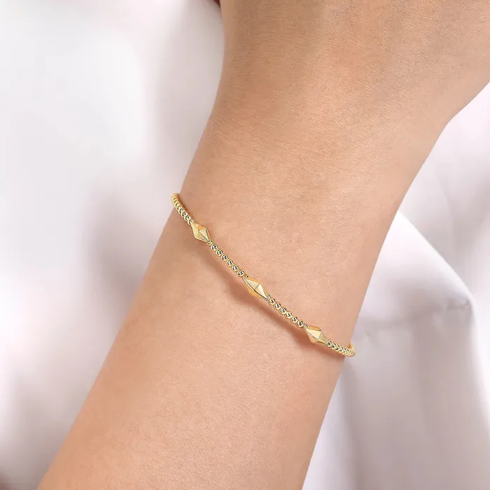 14kt Yellow Gold Bujukan Pyramid Stations Bangle Gabriel Co PreStyled Sets 14kt Yellow Gold Bujukan Pyramid Stations Bangle Gabriel Co PreStyled Sets