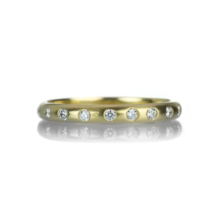 18k Yellow Gold Band with Diamonds Alexis Kletjian Rings