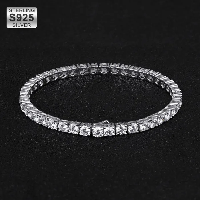 4mm Tennis Bracelet in 925 Sterling Silver Bling Proud Bracelets