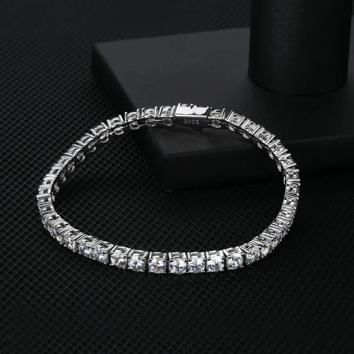4mm Tennis Bracelet in 925 Sterling Silver Bling Proud Bracelets