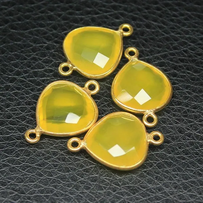 4pc 21mm Yellow Chalcedony Heart 925 Sterling Silver Gold Vermeil Connector Finding Chalcedony Connector Beads Supplies USA Rings 4pc 21mm Yellow Chalcedony Heart 925 Sterling Silver Gold Vermeil Connector Finding Chalcedony Connector Beads Supplies USA Rings