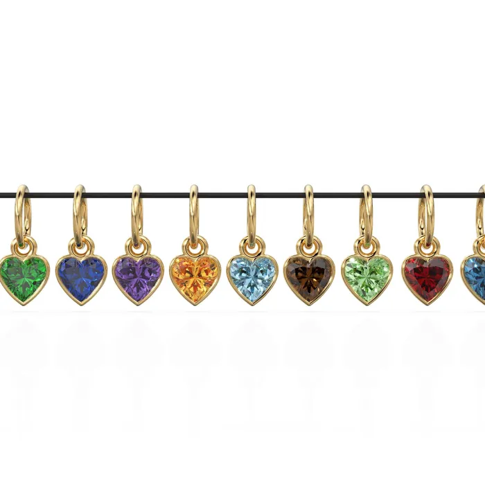 5mm Heart Diamond Charm Pendant 18k Solid Gold Pendant Heart Diamond Bezel Charm Pendant Garnet Peridot Amethyst Citrine Blue Topaz Jalvi Co Necklaces