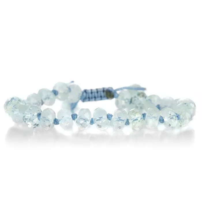 8mm Diamond Cut Aquamarine Beaded Bracelet Joseph Brooks Bracelets