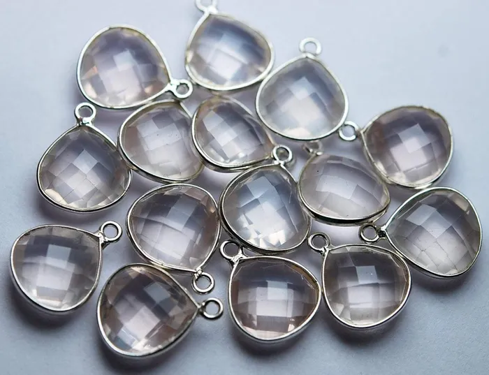 925 Sterling Silver Natural Rose Quartz Faceted Heart Shape Pendant 2 Piece Of 18mm Approx Beads Supplies USA Necklaces 925 Sterling Silver Natural Rose Quartz Faceted Heart Shape Pendant 2 Piece Of 18mm Approx Beads Supplies USA Necklaces
