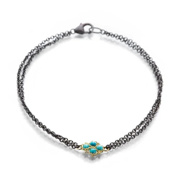Amali Bracelets Woven Turquoise Station Bracelet