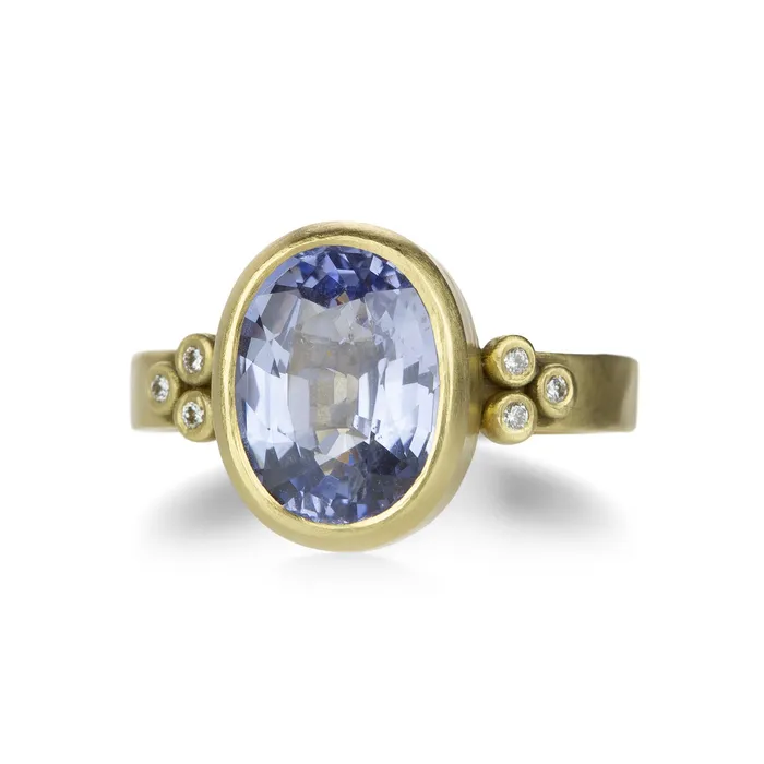 Ananda Khalsa Rings 18k Blue Oval Sapphire Ring