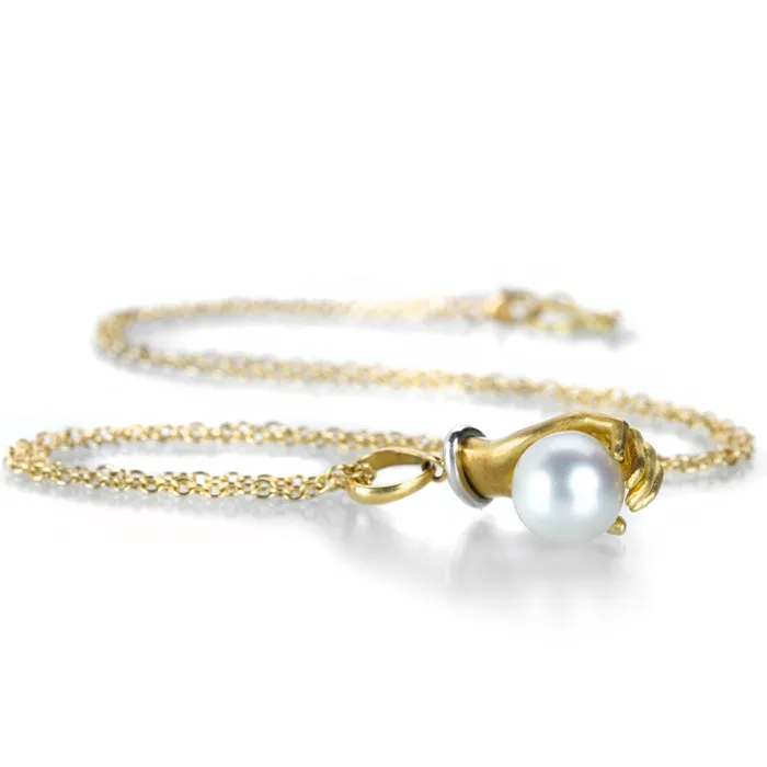 Anthony Lent Pearl in Hand Pendant Necklace Necklaces