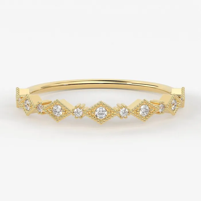 Art Deco Half Eternity Diamond Ring 14k Diamond Eternity Stackable Wedding Band Diamond Ring Milgrain Anniversary Band Jalvi Co Rings Art Deco Half Eternity Diamond Ring 14k Diamond Eternity Stackable Wedding Band Diamond Ring Milgrain Anniversary Band Jalvi Co Rings