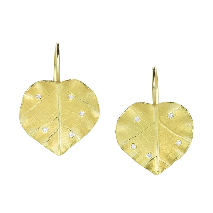 Barbara Heinrich 18k Violet Leaf Earrings Earrings