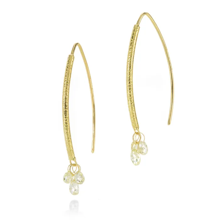 Barbara Heinrich Earrings Lemon Diamond Navette Earrings