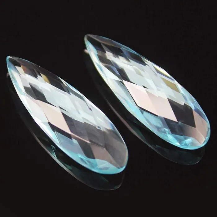 Beads Supplies USA Earrings 30x10mm 4pc Sky Blue Topaz Quartz Faceted Pear Drop Beads Beads Supplies USA Earrings 30x10mm 4pc Sky Blue Topaz Quartz Faceted Pear Drop Beads