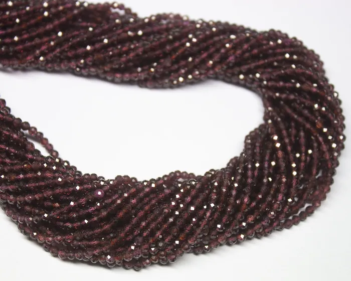 Beads Supplies USA Rings 13 Full Strand Red Garnet Faceted Round Cut Shape Gemstone Beads Quartz Beads 240mm