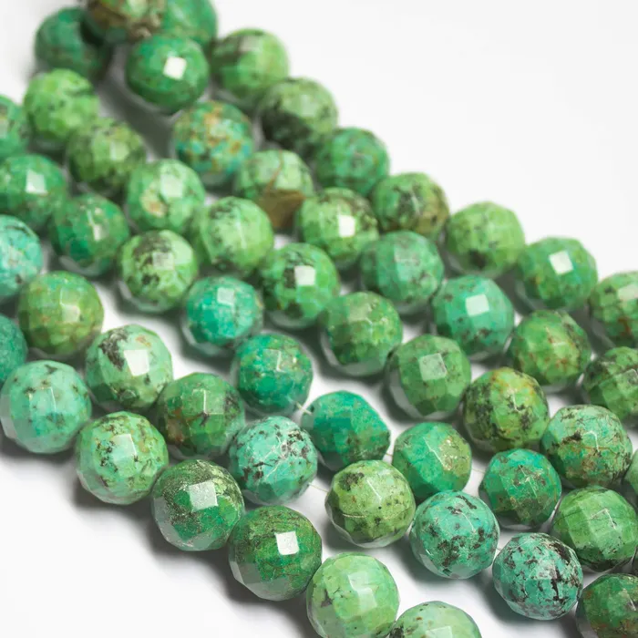 Bracelets Beads Supplies USA 8 inches 1420mm Natural Himalayan Turquoise Faceted Round Cut Loose Gemstone Beads