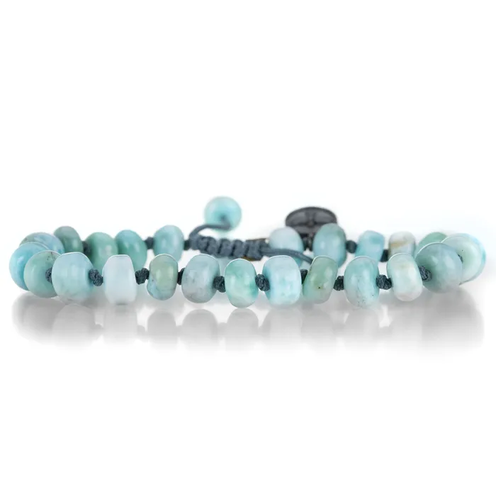 Bracelets Joseph Brooks 8mm Smooth Larimar Macrame Bracelet