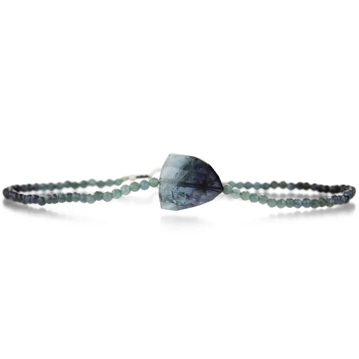 Bracelets Margaret Solow Double Blue Tourmaline Beaded Bracelet