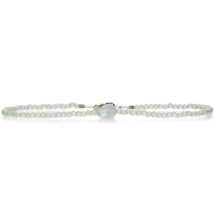 Bracelets Margaret Solow Prehnite and Aquamarine Beaded Bracelet