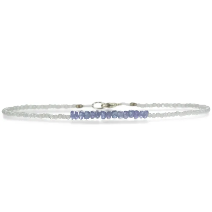 Bracelets Margaret Solow Tanzanite and Moonstone Beaded Bracelet