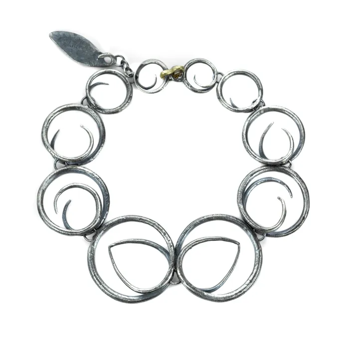 Bracelets Oxidized Sterling Silver Swirl Bracelet John Iversen