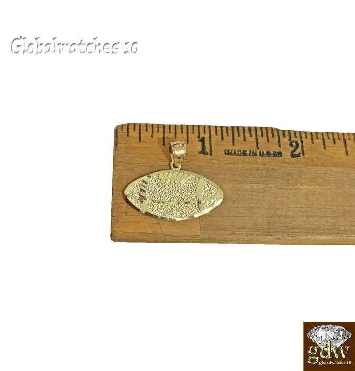 Charm Necklaces 10k Gold Solid Baseball Charm Pendant Diamond Cut Luck Real Angel Gold and Diamond