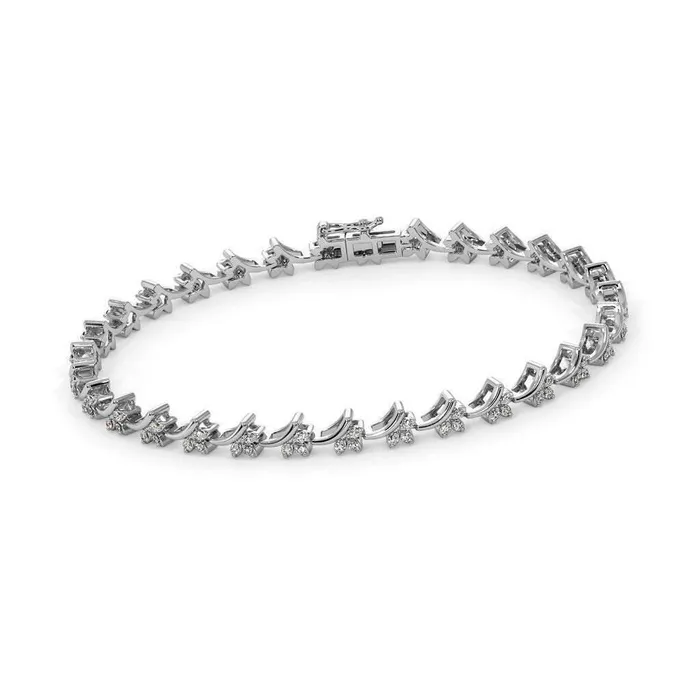 Designer Tennis Bracelet Diamond 14k Solid White Gold Handmade Tennis Bracelet Designer Bracelet White Gold Bracelet Diamond Bracelet Beads Supplies USA Bracelets