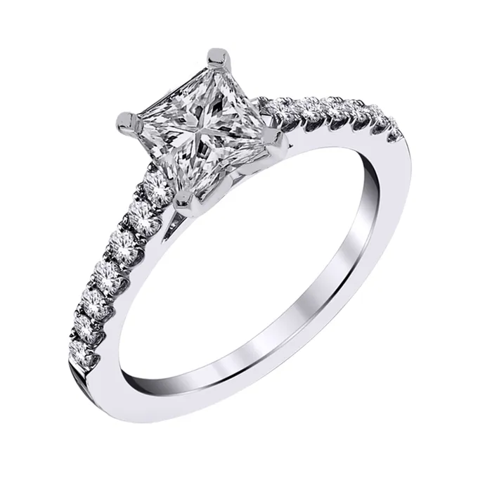 Diamond Evolution Rings 14kt White Gold 130cttw LabCreated Princess Cut Side Stone Engagement Ring Diamond Evolution Rings 14kt White Gold 130cttw LabCreated Princess Cut Side Stone Engagement Ring