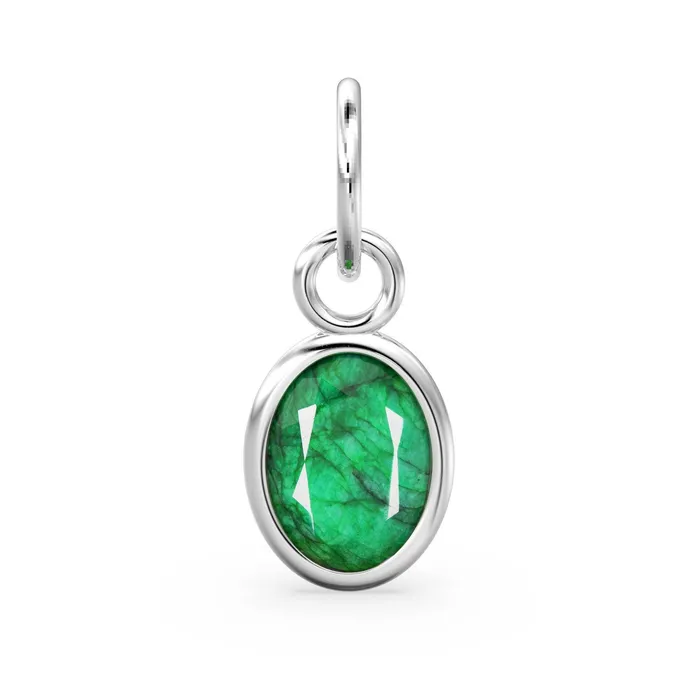Dyed Green Emerald Oval Solid Gold Charm Natural Dyed Green Gemstone Handmade Gold Pendant 1pc 14k Yellow Gold Jewelry Making Findings Jalvi Co PreStyled Sets