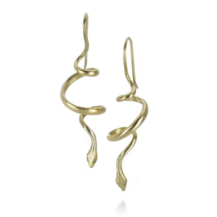 Earrings 18k Spiral Snake Earrings Gabriella Kiss