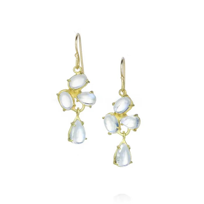 Earrings Mini Moonstone Florette Cluster Earrings Rosanne Pugliese