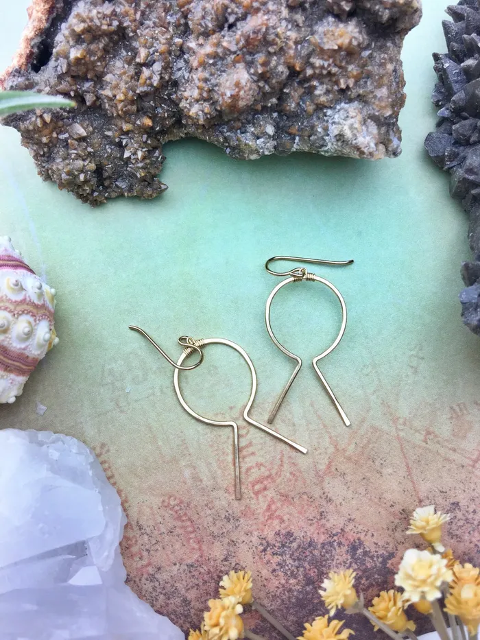 Earrings SansStone Hieroglyph Earrings 14k Gold Fill Enclave Gems Co
