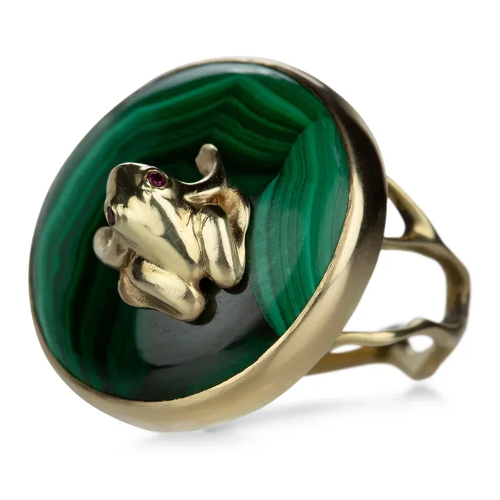 Frog Prince Malachite Ring Annette Ferdinandsen Rings
