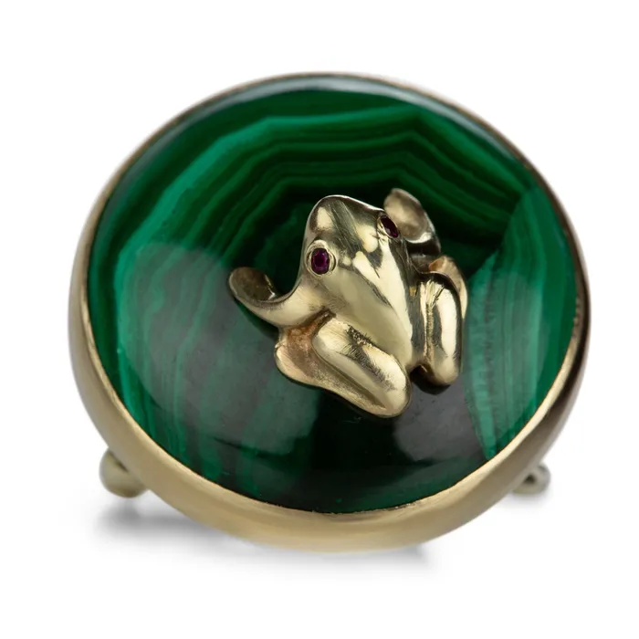 Frog Prince Malachite Ring Annette Ferdinandsen Rings