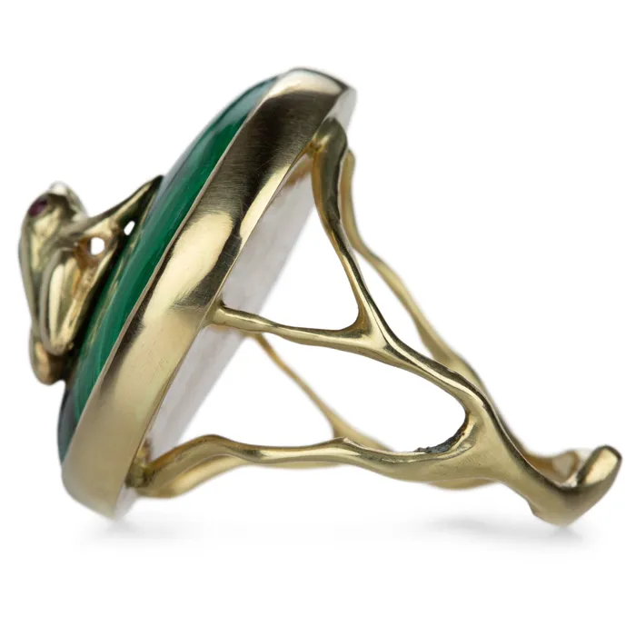 Frog Prince Malachite Ring Annette Ferdinandsen Rings