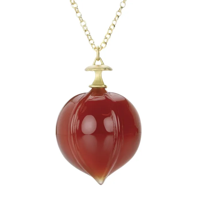Gabriella Kiss Necklaces 18k Carnelian Hickory Nut Pendant Necklace