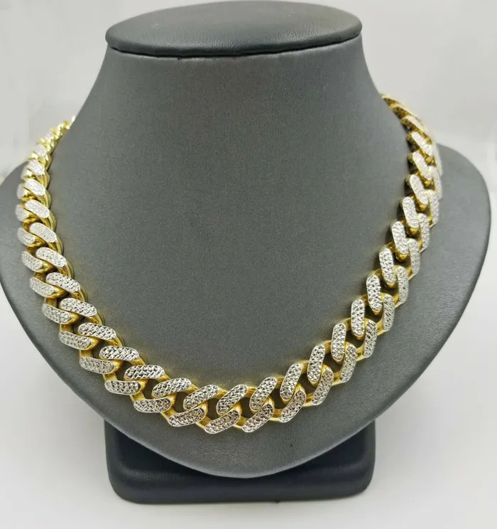 Gold and Diamond 10K 13mm Yellow Gold Royal Miami Cuban Monaco Chain Diamond Cut 24 inches SALE Rings Gold and Diamond 10K 13mm Yellow Gold Royal Miami Cuban Monaco Chain Diamond Cut 24 inches SALE Rings
