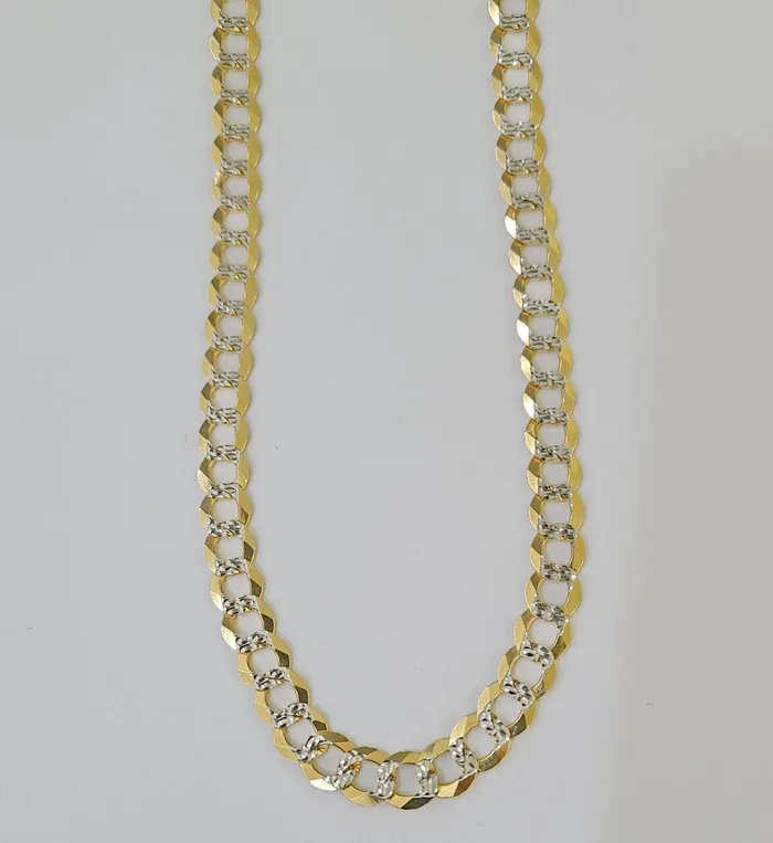 Gold and Diamond 14k Gold chain Solid Necklace Cuban Curb Link REAL 8mm 20 30 Inch Mens DISCOUNT Necklaces