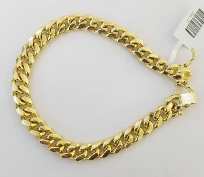 Gold and Diamond Bracelets Real 10k Gold Bracelet 8mm Miami Cuban Link 8 Box Lock 10kt Yellow Gold Gold and Diamond Bracelets Real 10k Gold Bracelet 8mm Miami Cuban Link 8 Box Lock 10kt Yellow Gold