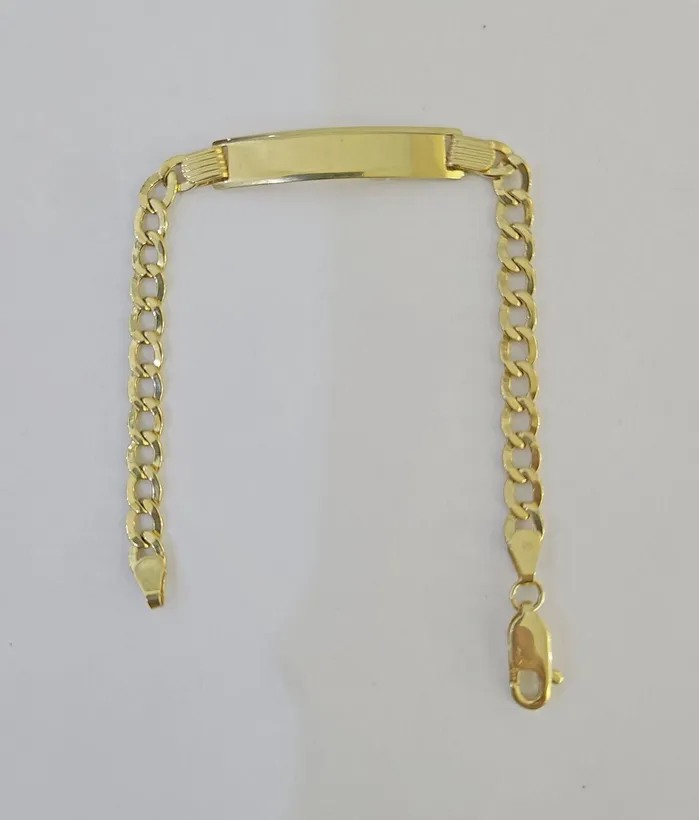 Gold and Diamond Bracelets REAL 10K Gold ID Bracelet Kids Baby Cuban Curb Link Unisex