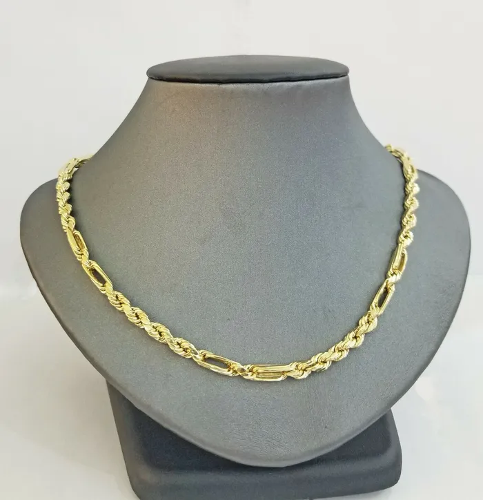 Gold and Diamond Necklaces 10k REAL Yellow Gold Milano Rope chain 22inch Gold necklace Men Women 4mm 10kt Gold and Diamond Necklaces 10k REAL Yellow Gold Milano Rope chain 22inch Gold necklace Men Women 4mm 10kt