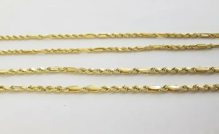 Gold and Diamond Necklaces 10k REAL Yellow Gold Milano Rope chain 22inch Gold necklace Men Women 4mm 10kt