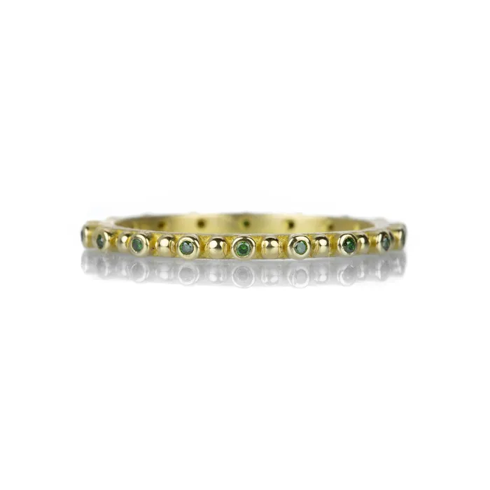 Green Diamond Pins and Needles Ring Barbara Heinrich Rings