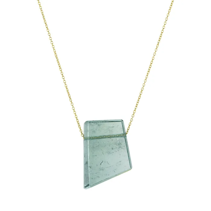 Green Tourmaline Crystal Pendant Necklace Margaret Solow Necklaces