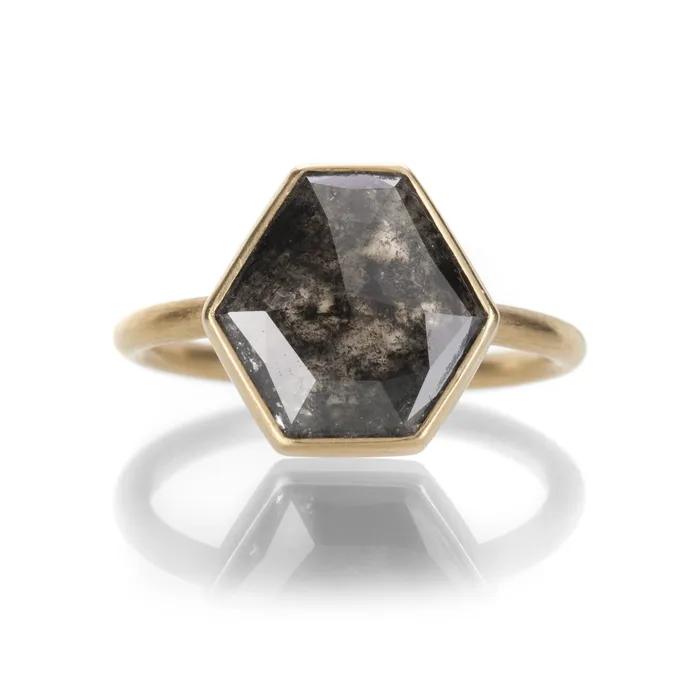 Hexagonal Diamond Ring Gabriella Kiss Rings