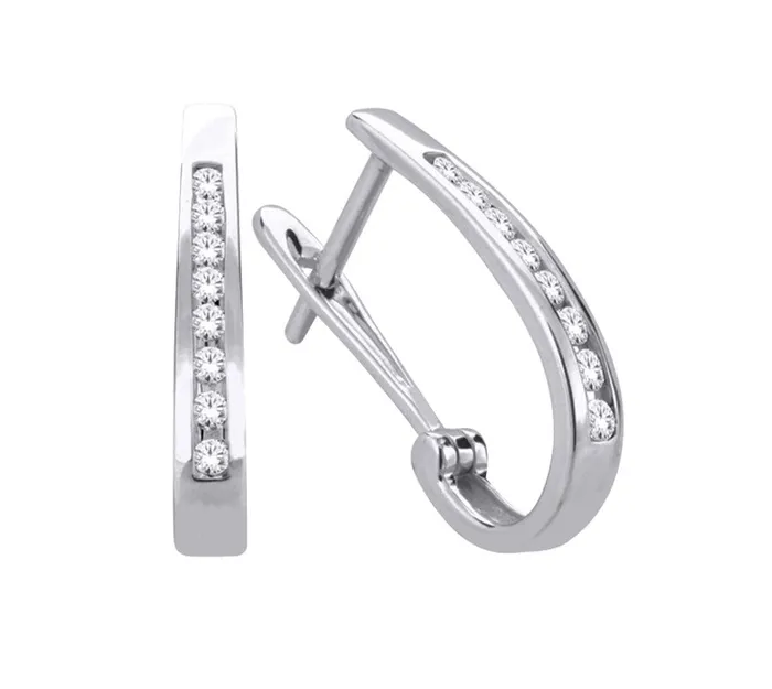 Independent Jewellers 10kt White Gold 075cttw Diamond Oval Hoop Earring Earrings Independent Jewellers 10kt White Gold 075cttw Diamond Oval Hoop Earring Earrings
