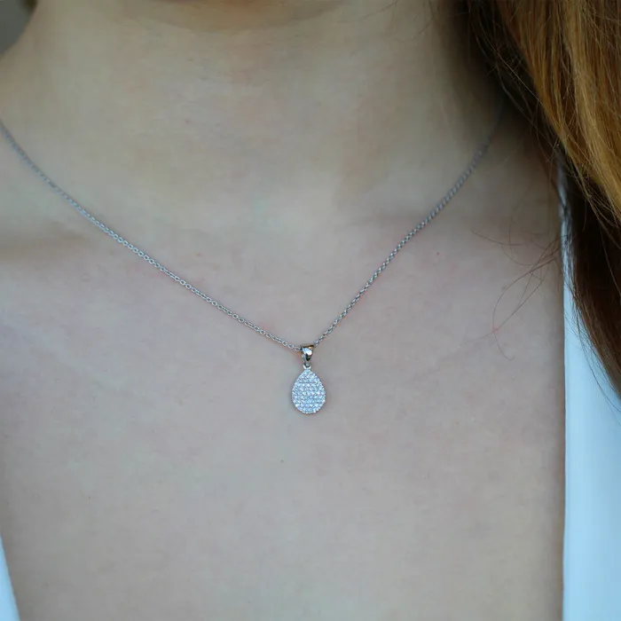 Independent Jewellers Earrings 10kt White Gold 050cttw Pear Pendant and Earrings Set