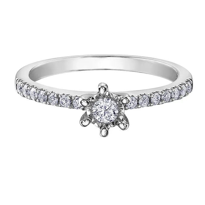 Independent Jewellers Rings 10kt White Gold 027cttw Delicate Diamond Ring