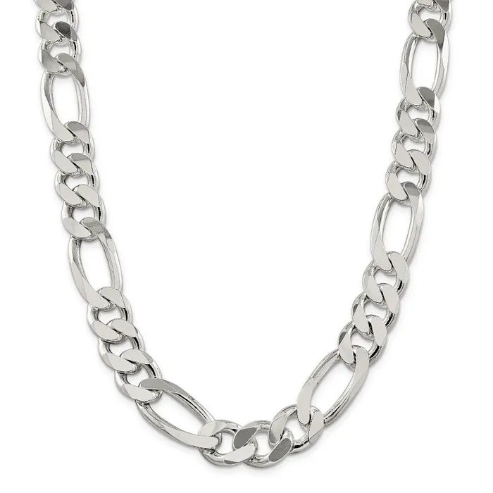 Independent Jewellers Sterling Silver ALT120 Figaro Chain in 18 Necklaces