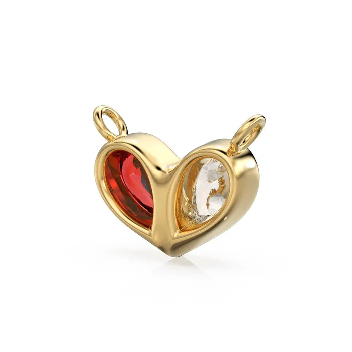 Jalvi Co 070ct Jumbo Sweetheart Ruby Diamond Heart Solid Gold Pendant Gift for him or her Love Charm Necklaces