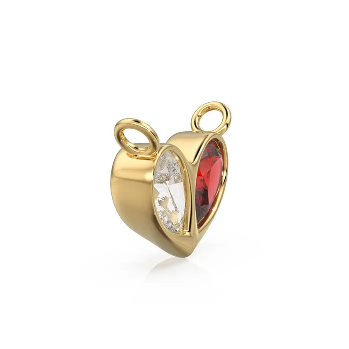 Jalvi Co 070ct Jumbo Sweetheart Ruby Diamond Heart Solid Gold Pendant Gift for him or her Love Charm Necklaces