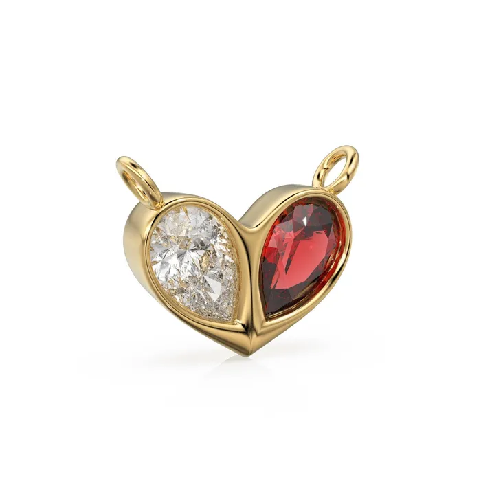 Jalvi Co 070ct Jumbo Sweetheart Ruby Diamond Heart Solid Gold Pendant Gift for him or her Love Charm Necklaces