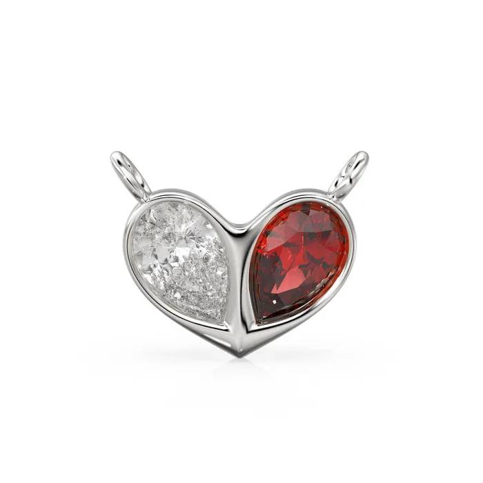 Jalvi Co 070ct Jumbo Sweetheart Ruby Diamond Heart Solid Gold Pendant Gift for him or her Love Charm Necklaces